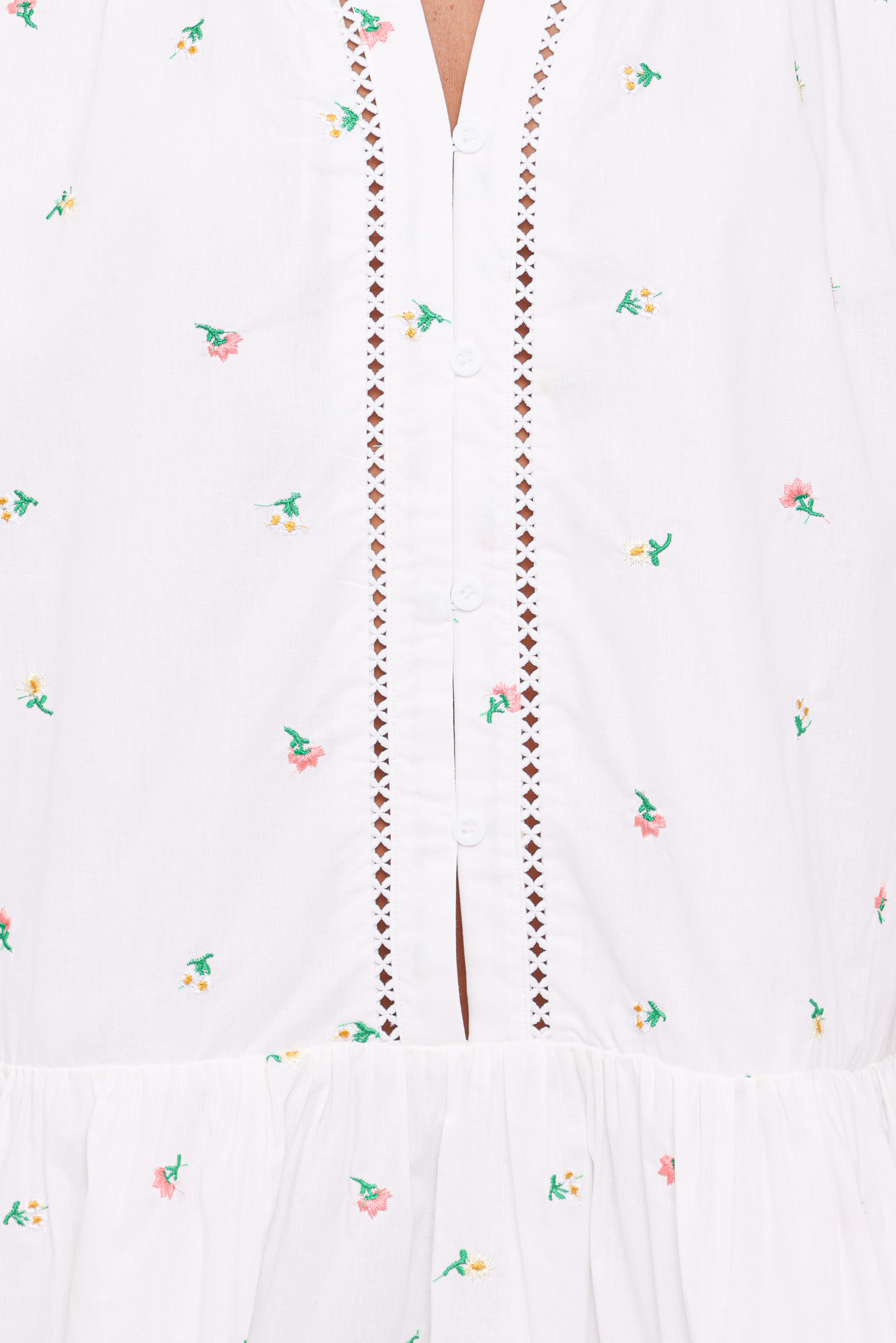Hart Long Sleeve Mini Dress - White Floral